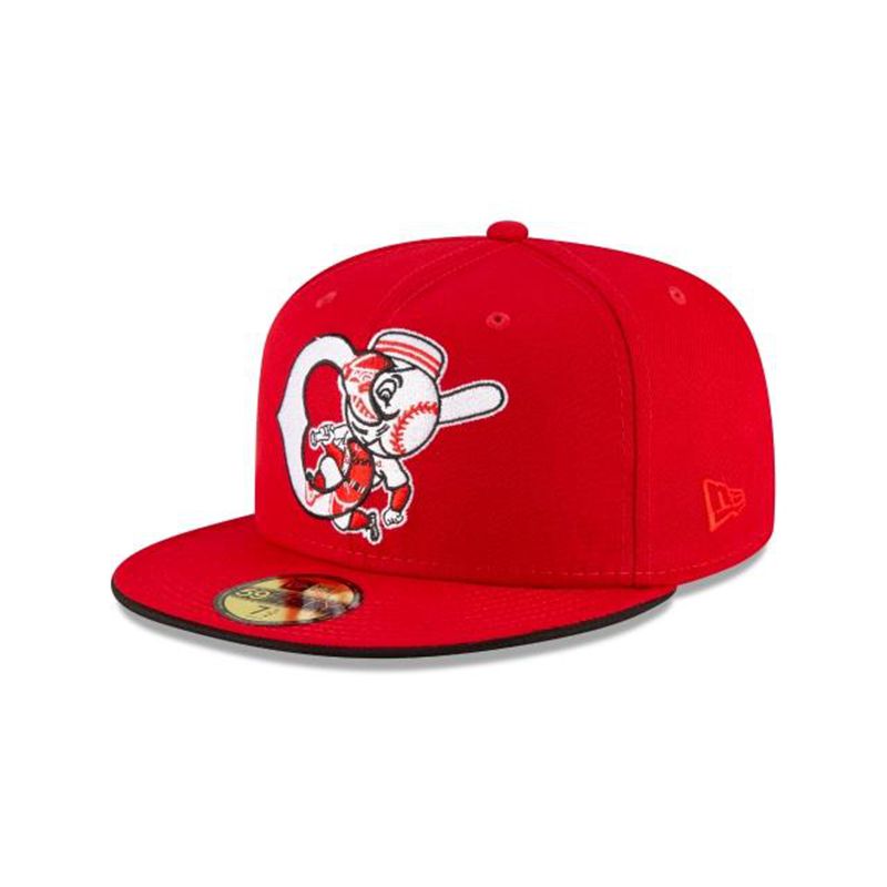 MLB Cincinnati Reds Double Logo 59Fifty Fitted (FMI0768) - Red New Era Caps